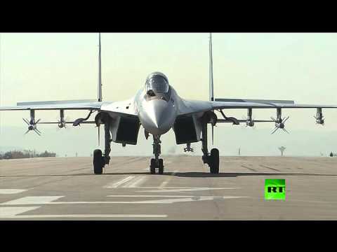 فيديو المقاتلة سو35 تظهر في مطار حميم باللاذقية