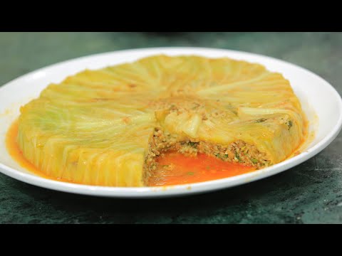 طريقة عمل صينية كرنب محشي لحم