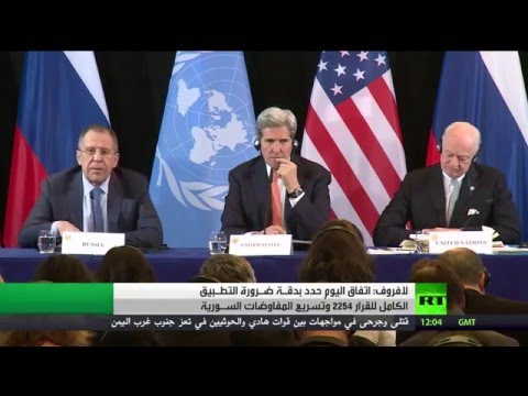 لافروف يؤكد أن اتفاق الجمعة حدد ضرورة التطبيق الكامل للقرار 2254