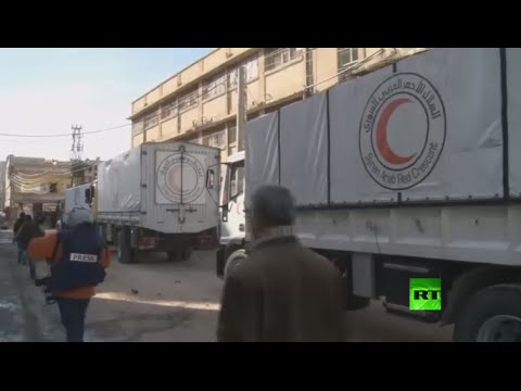 دخول قافلة مساعدات طبية لمدينة دوما قرب دمشق