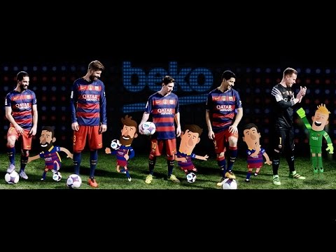 نجوم برشلونة يلعبون مع توائمهم الخياليين