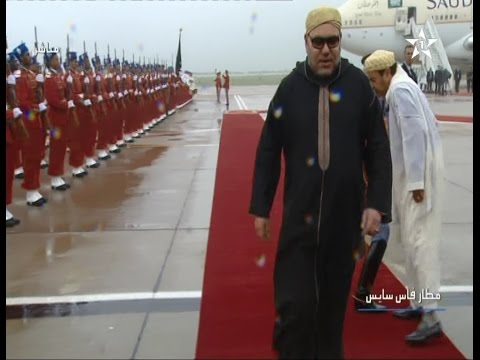 لحظة مغادرة الملك محمد السادس إلى المملكة السعودية