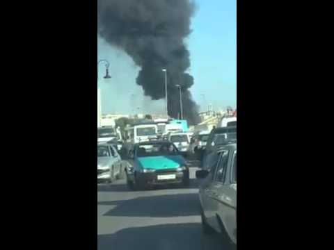 بالفيديو انفجار شاحنة واحتراقها قرب محطة القطارات