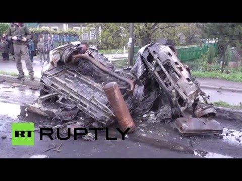 شاهد استمرار القصف شرقي أوكرانيا