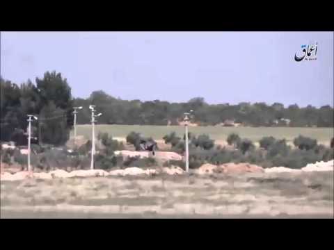 شاهد داعش تفجر مدرعة للجيش التركي