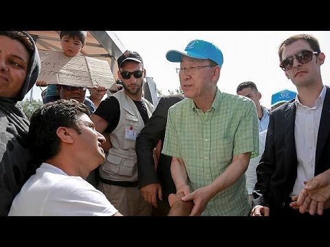 بان كي مون يدعو من اليونان إلى إنهاء احتجاز المهاجرين