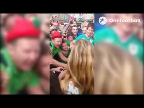 شاهد ماذا فعل مشجعو أيرلندا مع فتاة فرنسية في يورو 2016
