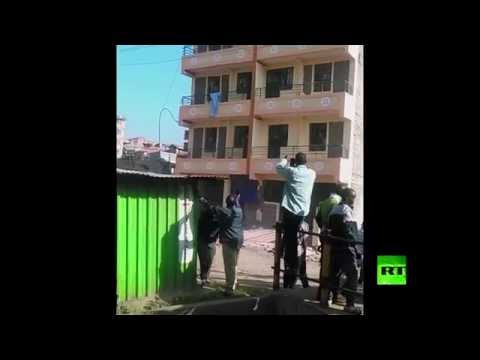 لحظة انهيار مبني مكون من 5 طوابق في نيروبي