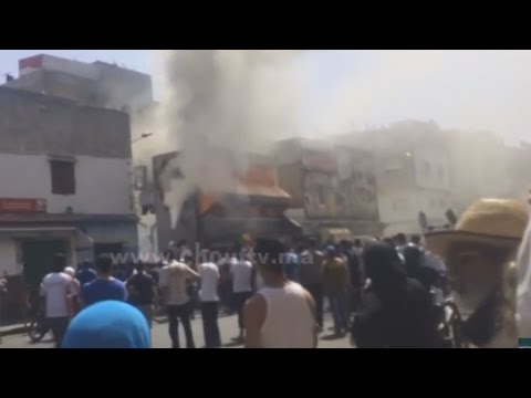 شاهد أول فيديو النار تلتهم سناك أمين بدرب غلف