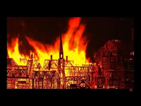 بالفيديو احراق مجسم ضخم للندن في ذكرى حريق العام 1666