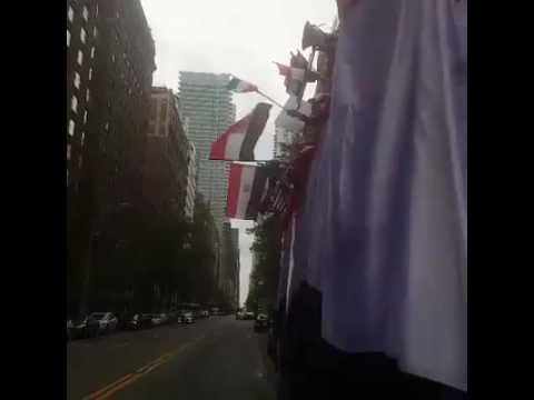 شاهد لحظة وصول موكب الرئيس السيسي إلى نيويورك