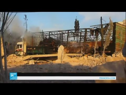 بالفيديو تساؤلات حول المسؤول عن قصف قافلة المساعدات الإنسانية في ريف حلب