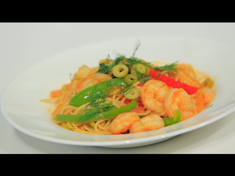 بالفيديو طريقة عمل مكرونة بالجمبري