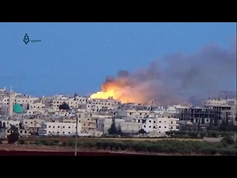 شاهد القوات الحكومية السوري تستهدف حلب بالقصف المدفعي والصاروخي