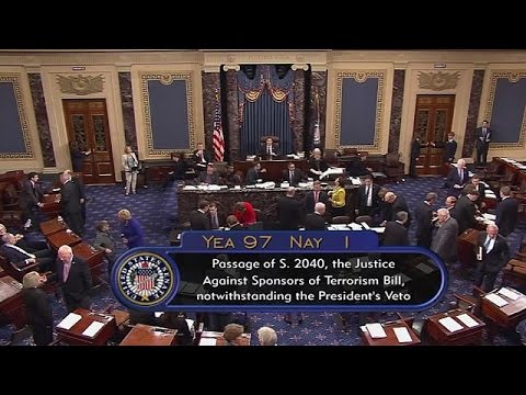 بالفيديو الكونغرس يسقط فيتو أوباما ويتيح ملاحقة المملكة العربية السعودية في هجمات 11 أيلول