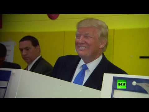 شاهد  الرئيس الأميركي الجديد دونالد ترامب  يدلي بصوته