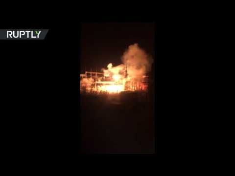 شاهد  لحظة انفجار محطة كهربائية في مورمانسك