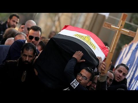 شاهد تشييع جثامين التفجير الانتحاري الذي استهدف الكنيسة البطرسية