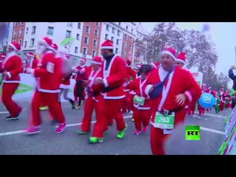 شاهد الآلاف يشاركون في سباق سنوي في مدريد