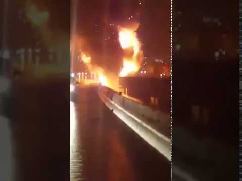 مقتل شخصين لحظة انفجار صهريج وقود