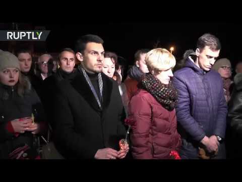 بالفيديو حداد على أرواح ضحايا تو154 في روسيا