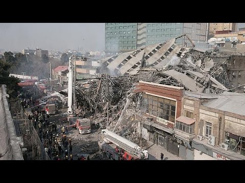 انتشال 5 جثث ضحايا انهيار مبنى في إيران