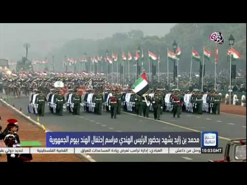 شاهد محمد بن زايد يشهد حضور الرئيس الهندي