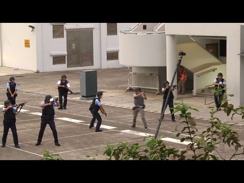 hong kong police hold largescale counter