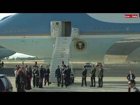 president donald trump arrives in italy