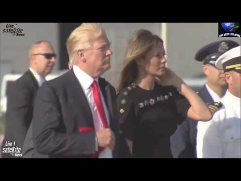 president trump and melania board air force one