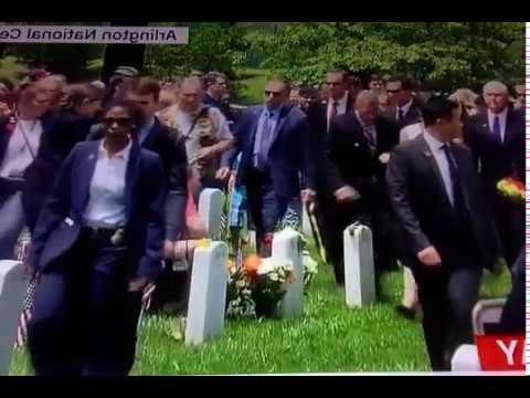 trump arrives at arlington national national