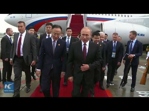 putin arrives in xiamen for brics summit