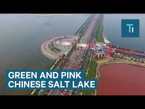 an ancient salt lake in china has turned pink
