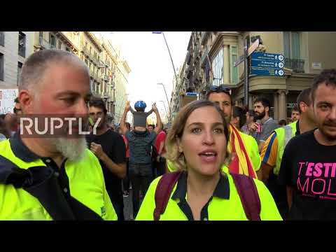 procatalan protesters rally in barcelona