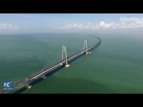 worlds longest crosssea bridge near completion