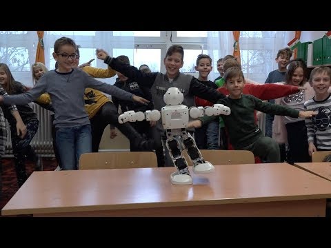 friendly robocop teaches kids about web safety in hungary