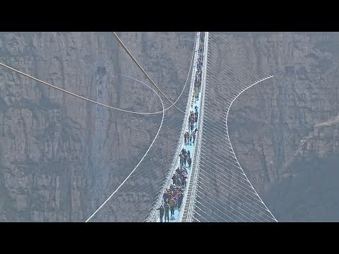 worlds longest glassbottom bridge opens in north china