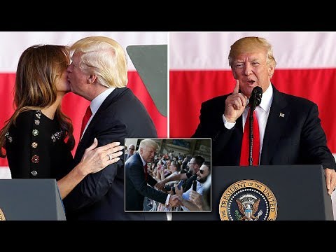 trump shared a kiss with melania before he finishes trip