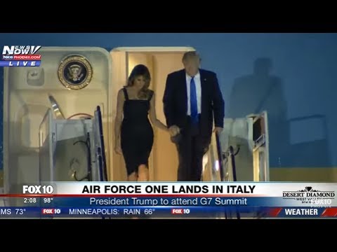president trumpmelania holding hands as they arrive
