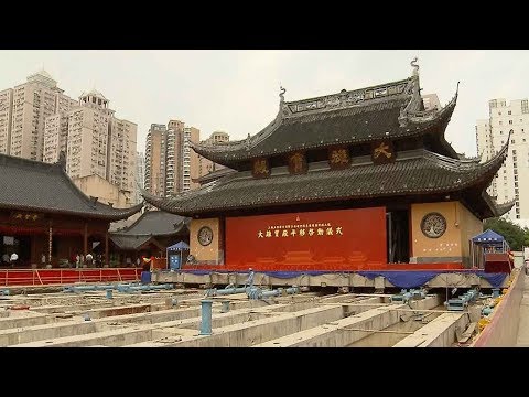 shanghai 2000ton temple moving 304 meters
