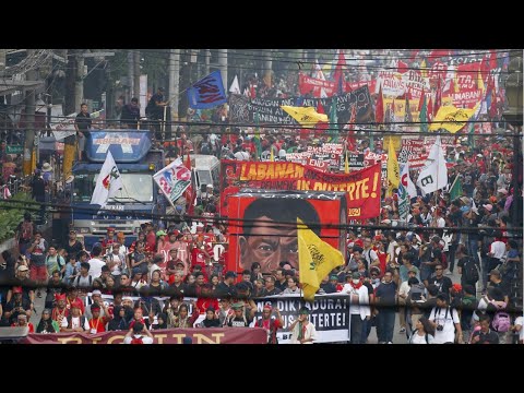 large protests in philippines warn