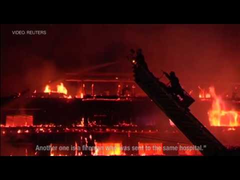 fire decimates rangoon’s kandawgyi palace