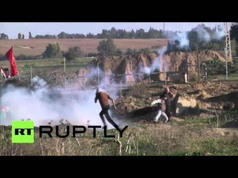 idf palestinians clash in gaza
